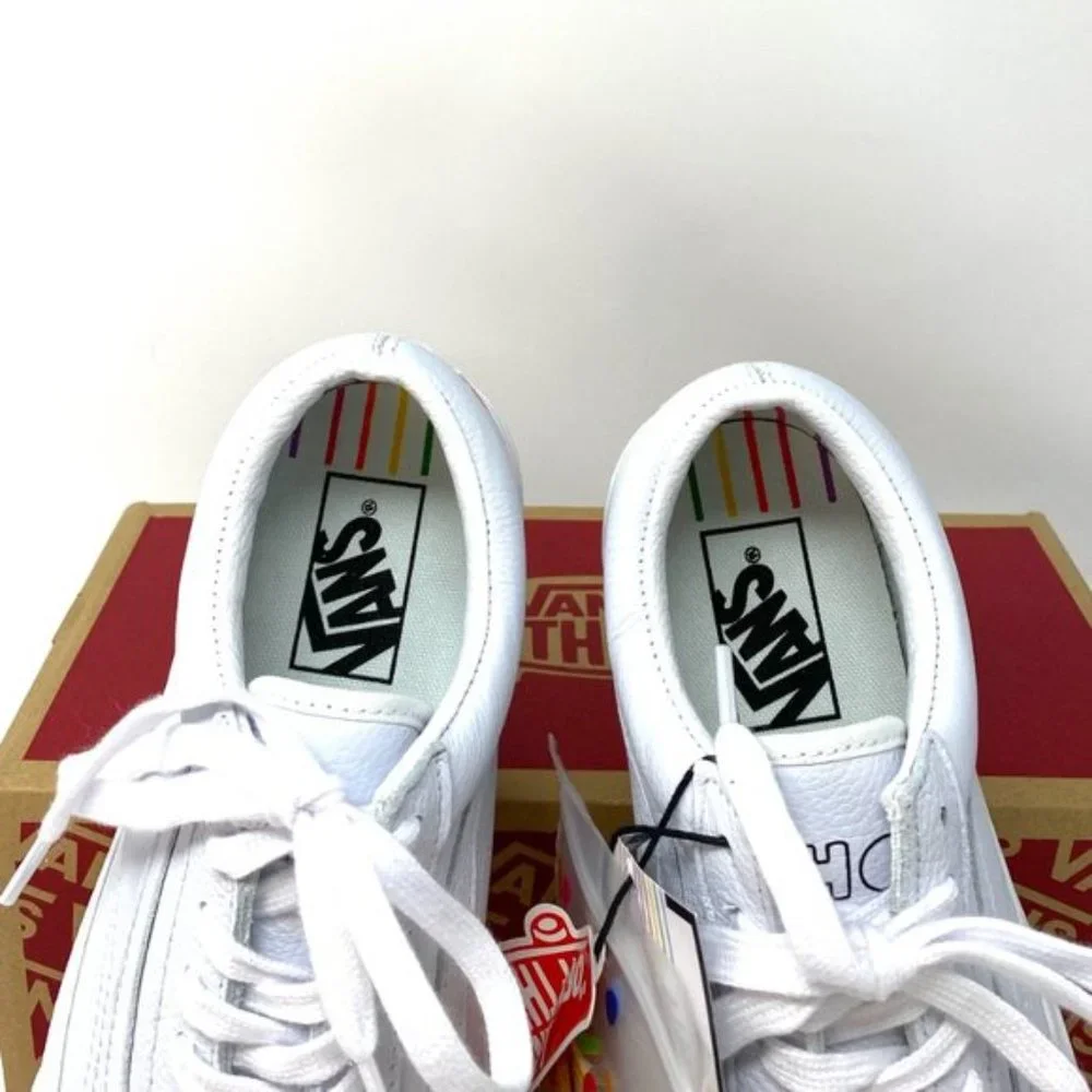 💖MEGA SALE💖VANS Old Skool Flour Shop Rainbow White Men s 9 11.5 VN0A4U3B2N7